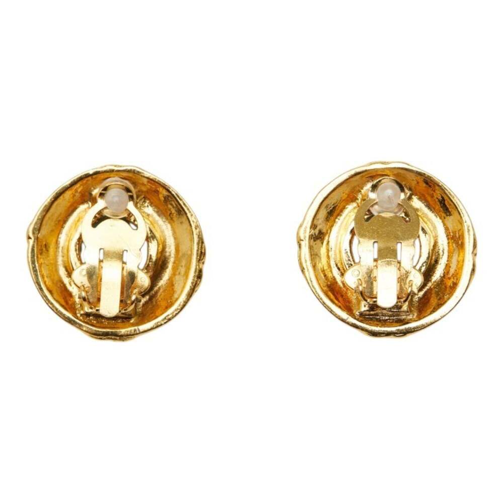 CHANEL Authentic Gold Logo Earrings - Picture 3 of 5
